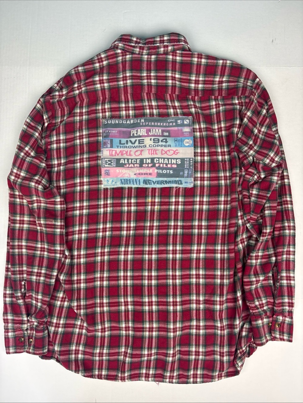 Upcycled Adult XLT Shirt Grunge Cassette Tape AIC Pearl Jam Nirvana Soundgarden